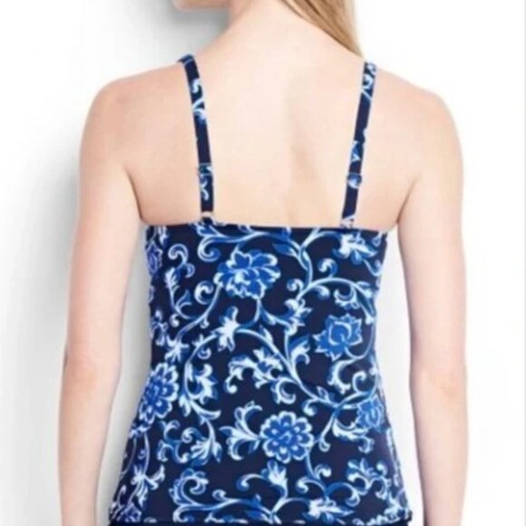Lands' End Square Neck Tankini Swimsuit Top - Size: 4 - NWT - Picture 2 of 6